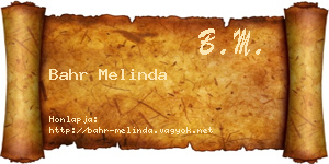 Bahr Melinda névjegykártya