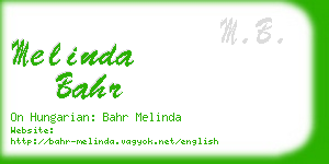 melinda bahr business card